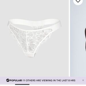 Savage X Fenty Bold Lace Thong in Hazy White